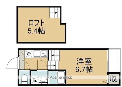 和音[1K/21.81m2]の間取図