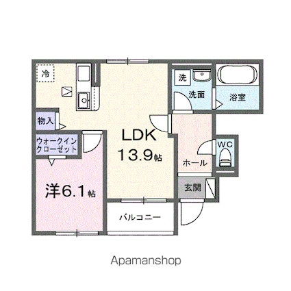 ブルーム[1LDK/48.75m2]の間取図