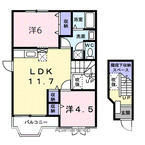 コーポ石川 Dの間取り写真