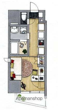 プライムアーバン西大島[1K/22.26m2]の間取図