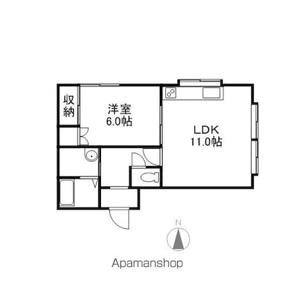 パールハウス[1LDK/40.4m2]の間取図