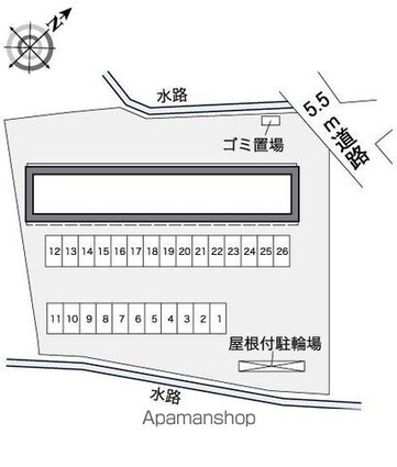 レオパレス如水[1K/23.61m2]の配置図