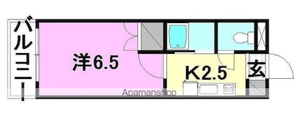 エクセランス・ド・リヴィエール[1K/21.87m2]の間取図
