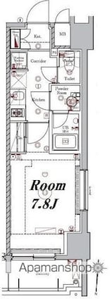 メイクスデザイン早稲田[1K/25.81m2]の間取図