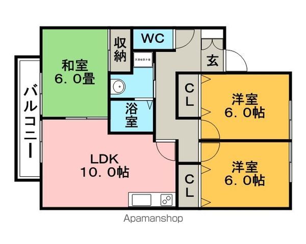 クレール津福Ⅰの間取り