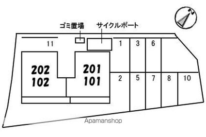 モンパルナスＵ[2DK/50.04m2]の配置図