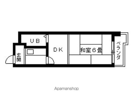 ウイング２１[1DK/23m2]の間取図
