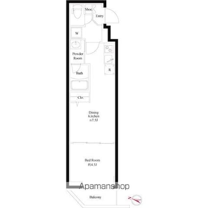 ＡＺＥＳＴ　志村三丁目Ⅱ[1DK/28.62m2]の間取図