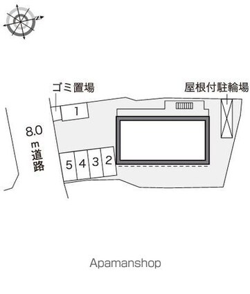 レオパレスかこまち[1K/20.81m2]の配置図