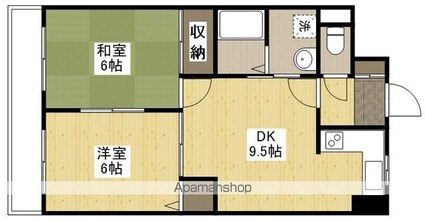 広島県広島市西区打越町[2DK/45.39m2]の間取図