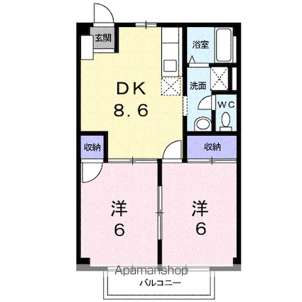 シエヌー[2DK/44.71m2]の間取図