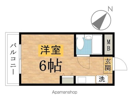 瀬沼ビル[1R/17.01m2]の間取図