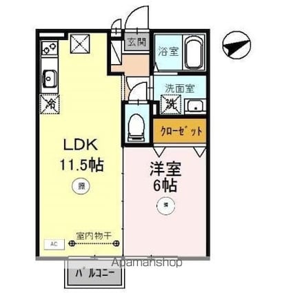メゾン糺　Ｂ[1LDK/40.08m2]の間取図