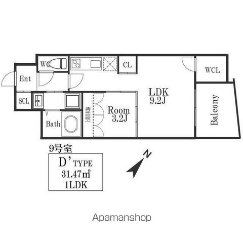 大阪市福島区吉野のマンションの間取り