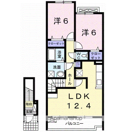 アークス西浜[2LDK/59.55m2]の間取図