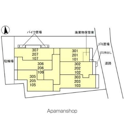 グラナーデ東新町[1LDK/32m2]の配置図