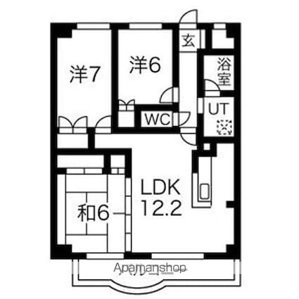 二日町島田ビル[3LDK/78m2]の間取図