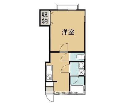 岩手県盛岡市上堂３丁目[1K/26.49m2]の間取図