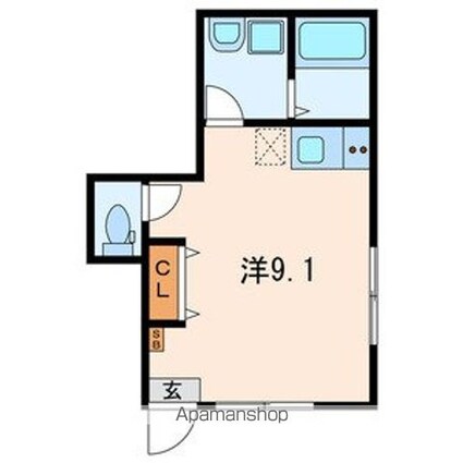 キャメル久米川[1R/22.8m2]の間取図