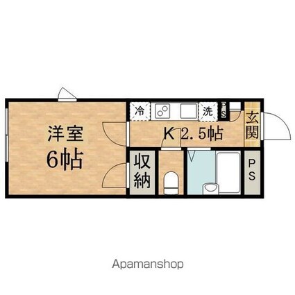 ジオフラット南平[1K/19.87m2]の間取図