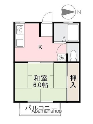 香川県高松市花ノ宮町２丁目[1K/24.84m2]の間取図