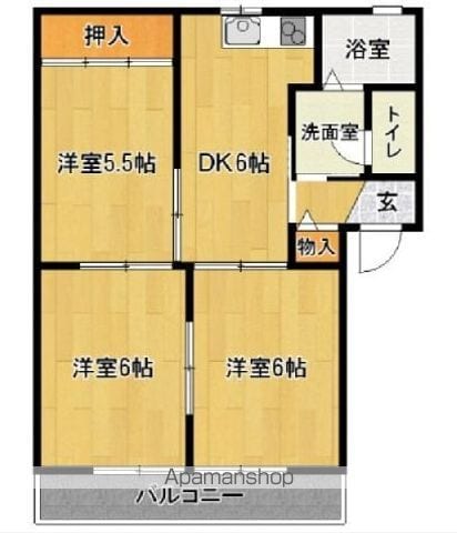 グリーンパルク都府楼B棟の間取り写真