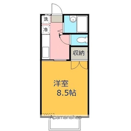 コーポミスティオス[1K/23.18m2]の間取図