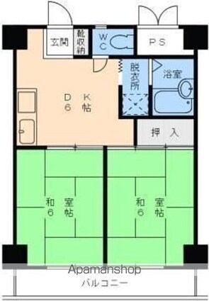 ライブタウン高砂[2DK/38.88m2]の間取図