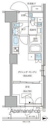 パークアクシス品川天王洲アイル[1DK/29.12m2]の間取図