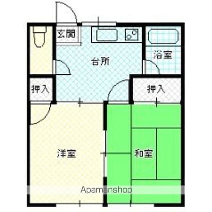 コーポ風林[2K/34.78m2]の間取図