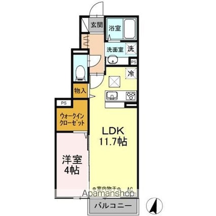 ベル・アヴニール　Ｂ[1LDK/41.15m2]の間取図