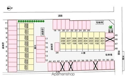 香川県高松市太田下町[1K/29.92m2]の配置図