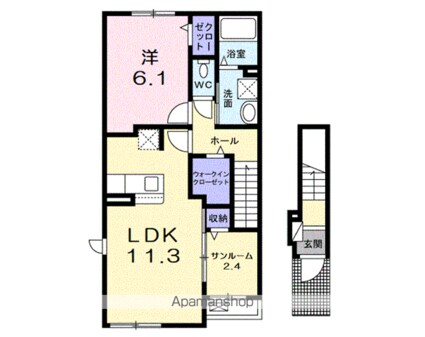 メルカート　エスト[1LDK/50.96m2]の間取図