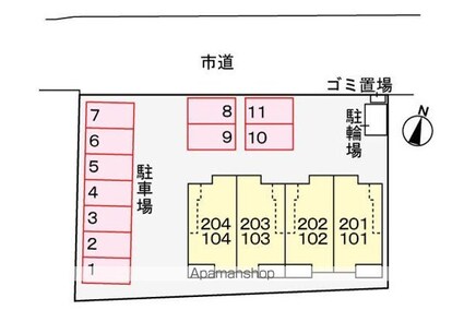 クレメントスクエア　東邦[1K/31.79m2]の配置図