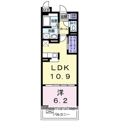 メディカル　松下南[1LDK/42.06m2]の間取図