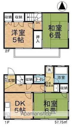 細井コーポ[3K/57.75m2]の間取図
