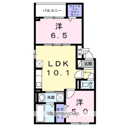 フローラ・ノヴァ[2LDK/48.82m2]の間取図