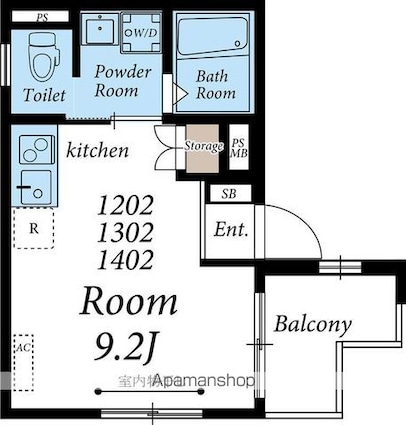 エクレーレ舜プリモ[1R/22.38m2]の間取図