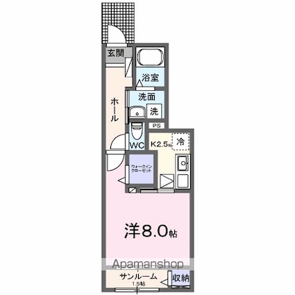 ハーベスト[1K/33.2m2]の間取図