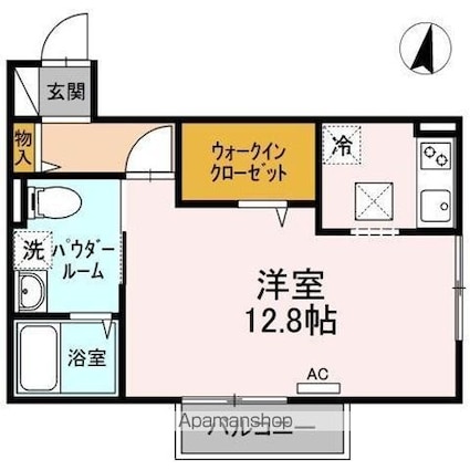 香川県高松市扇町２丁目[1R/34.76m2]の間取図