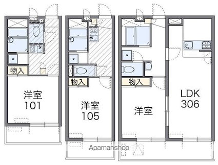 東京都練馬区富士見台３丁目[1K/19.87m2]の間取図