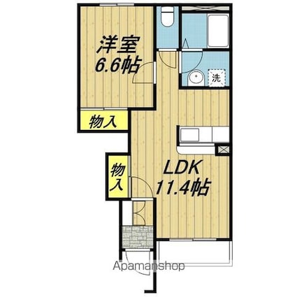 プリオール・Ⅰ[1LDK/44.62m2]の間取図