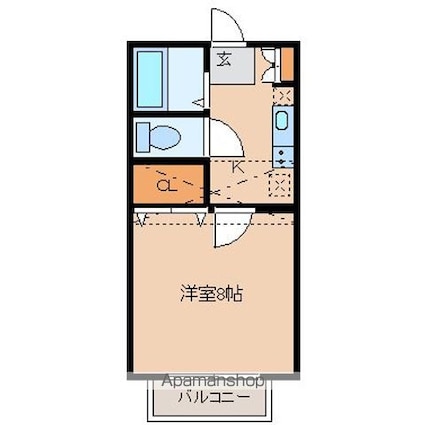 アヴァンセ富沢南参番館[1K/23.28m2]の間取図
