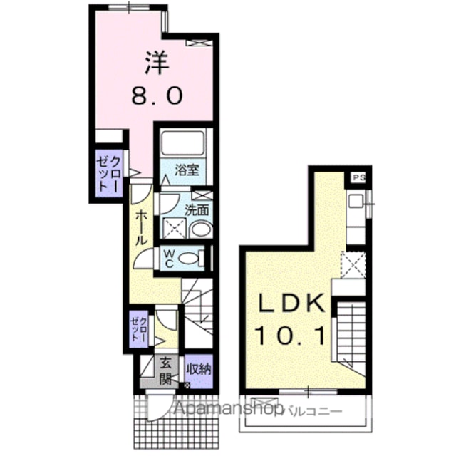 ウエストビレッジ　Ⅱ[1LDK/50.57m2]の間取図