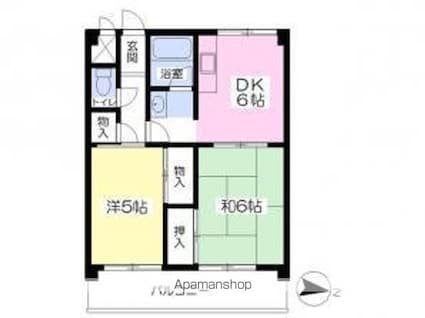 平松ビル[2DK/42m2]の間取図