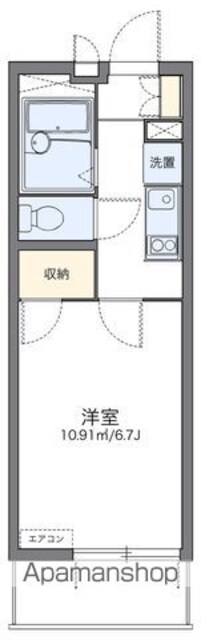 レオパレスアヴァンティ[1K/20.81m2]の間取図
