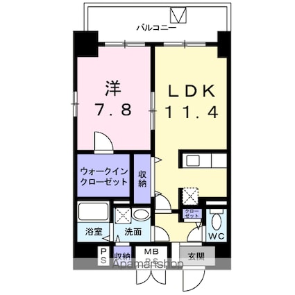 エトワールブランシュ新橋[1LDK/52.56m2]の間取図