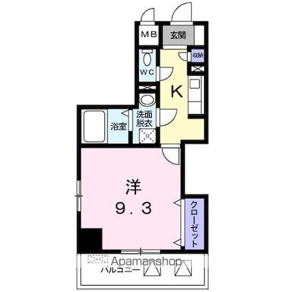 ミニョン　メゾン　ジュジュ[1K/32.12m2]の間取図