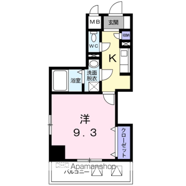 ミニョン　メゾン　ジュジュ[1K/32.12m2]の間取図