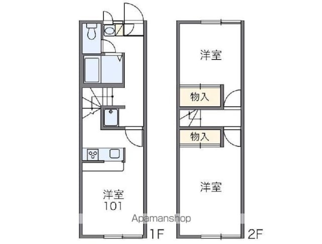 レオパレスクール[2DK/49.68m2]の間取図